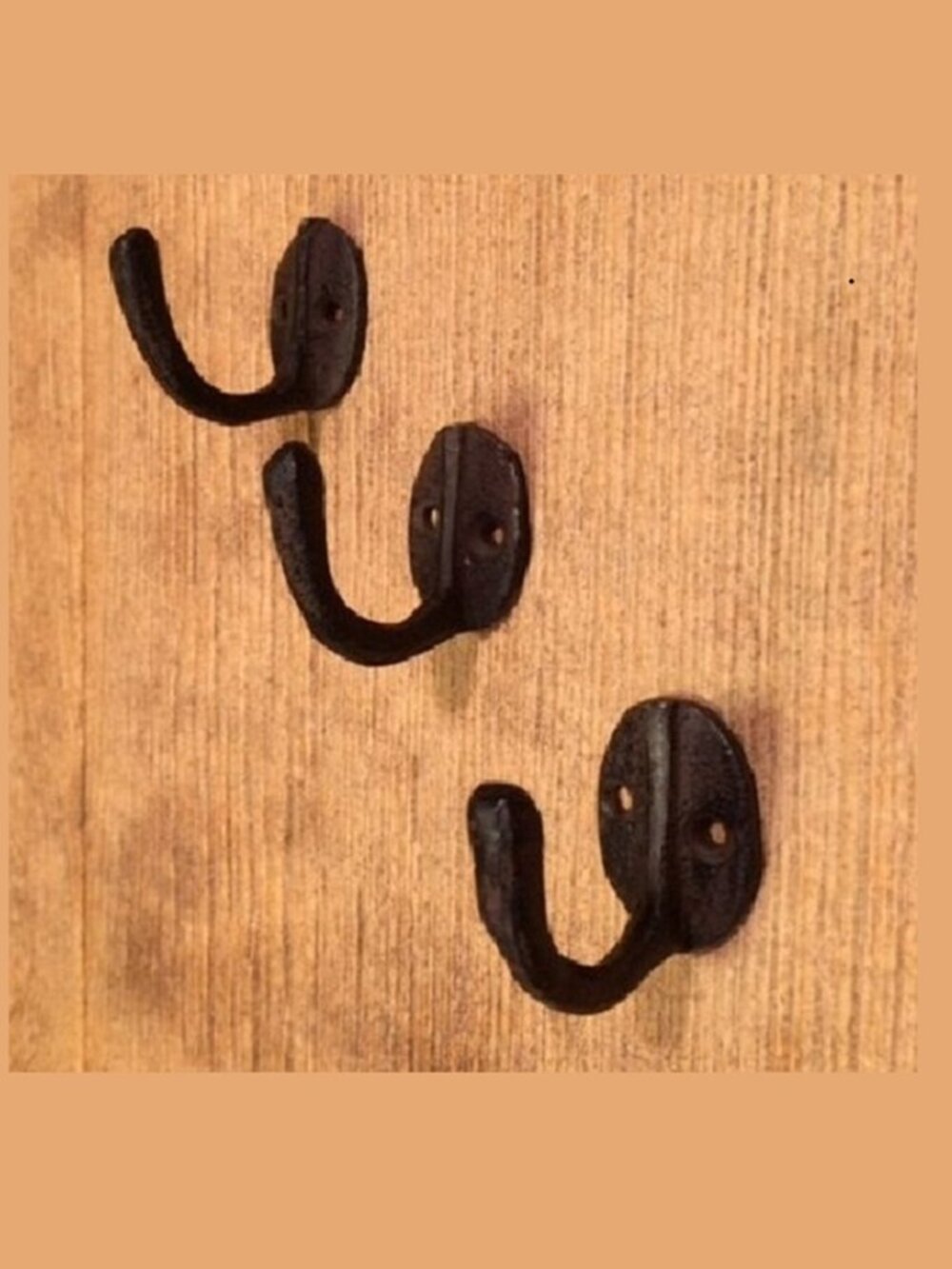 Three (3) Small 1 1/2" tall Cast Iron Robe / Coat Hook Three (3) 0170-01203